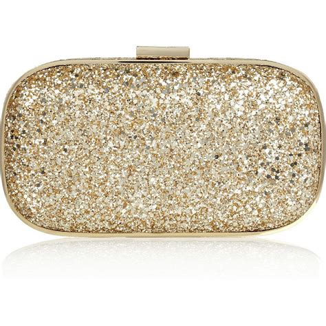 anya hindmarch marano metallic glitter-finished box clutch|Anya Hindmarch ‘Marano’ Gold Glitter Clutch .